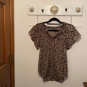 Express sheer animal print blouse